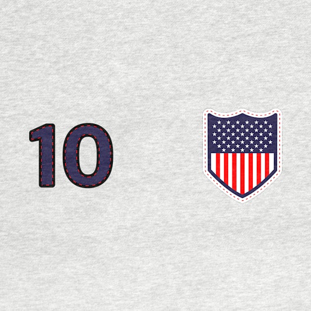 USA Football Supporters Heritage Home Crest Number 10 by Culture-Factory